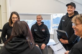 The ATS team in a morning work schedule brief